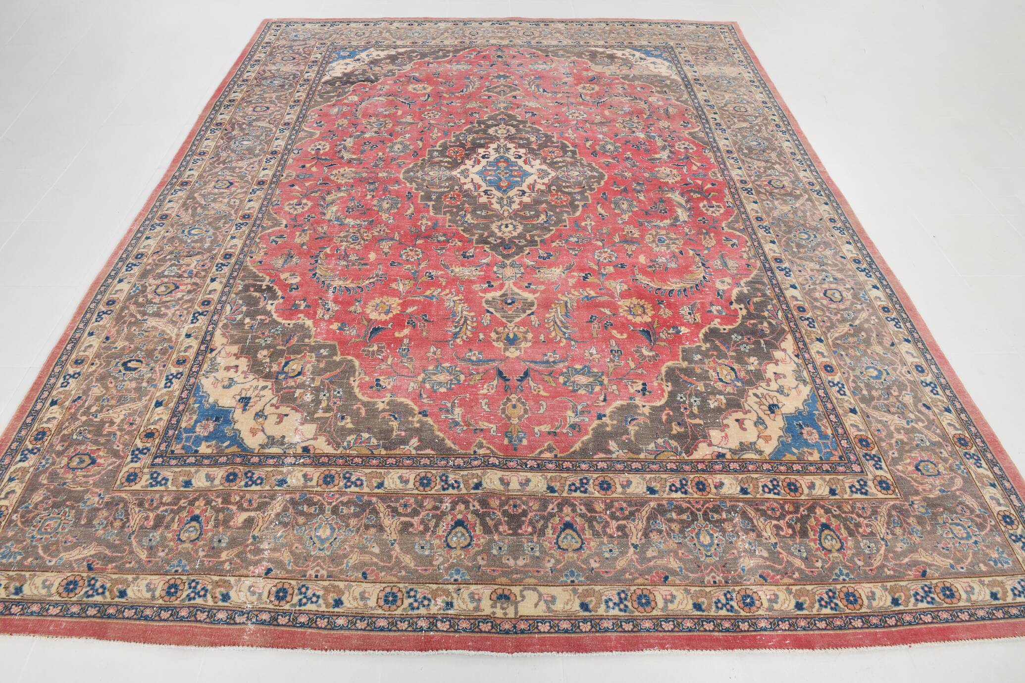 10x12 Red & Brown Antique Classic Persian Rug, 291x384Cm