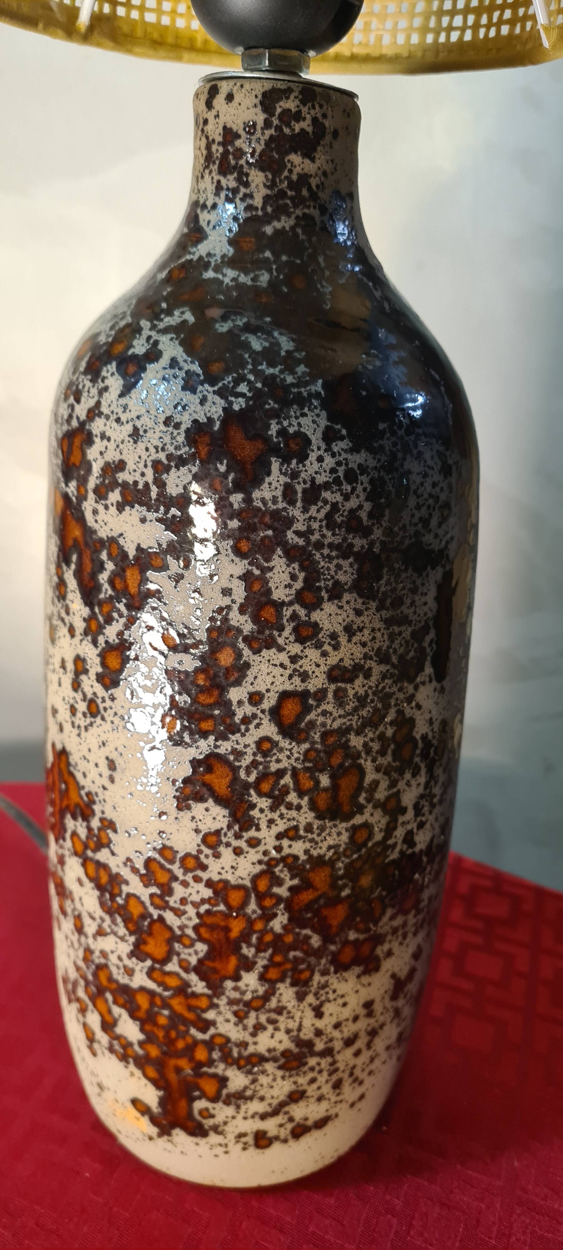 very beautiful glazed ceramic lamp 50x15 new lampshade