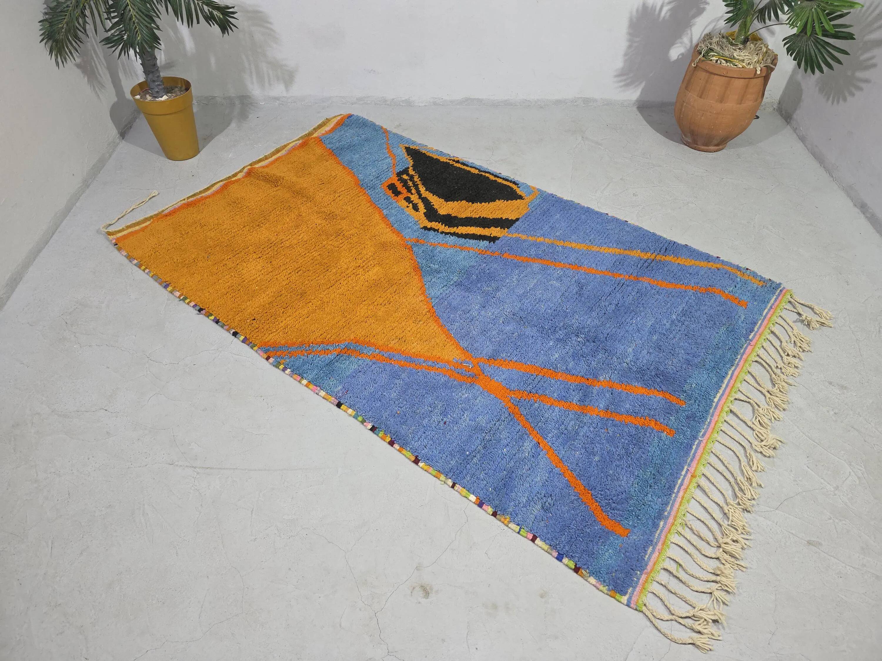Handmade natural Berber rug 2.5x1.5 m