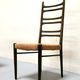 Series of 4 italian chairs with high backs vintage from the 50s