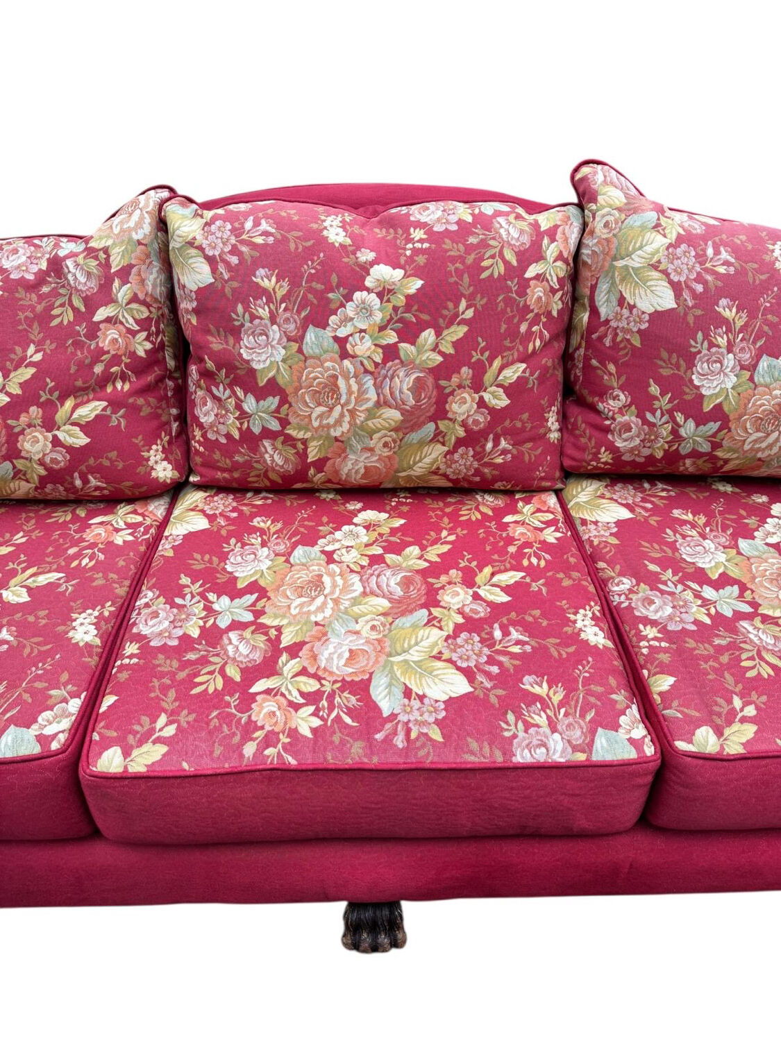 Empire-style bergère bench, carved wood and cane sofa, circa 1900