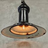 Philips antique black enamel pendant lamp diam 50 cm