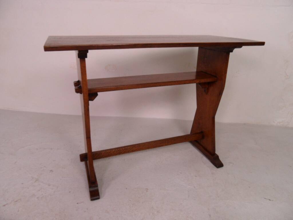 Brutalist oak sidetable  writing table