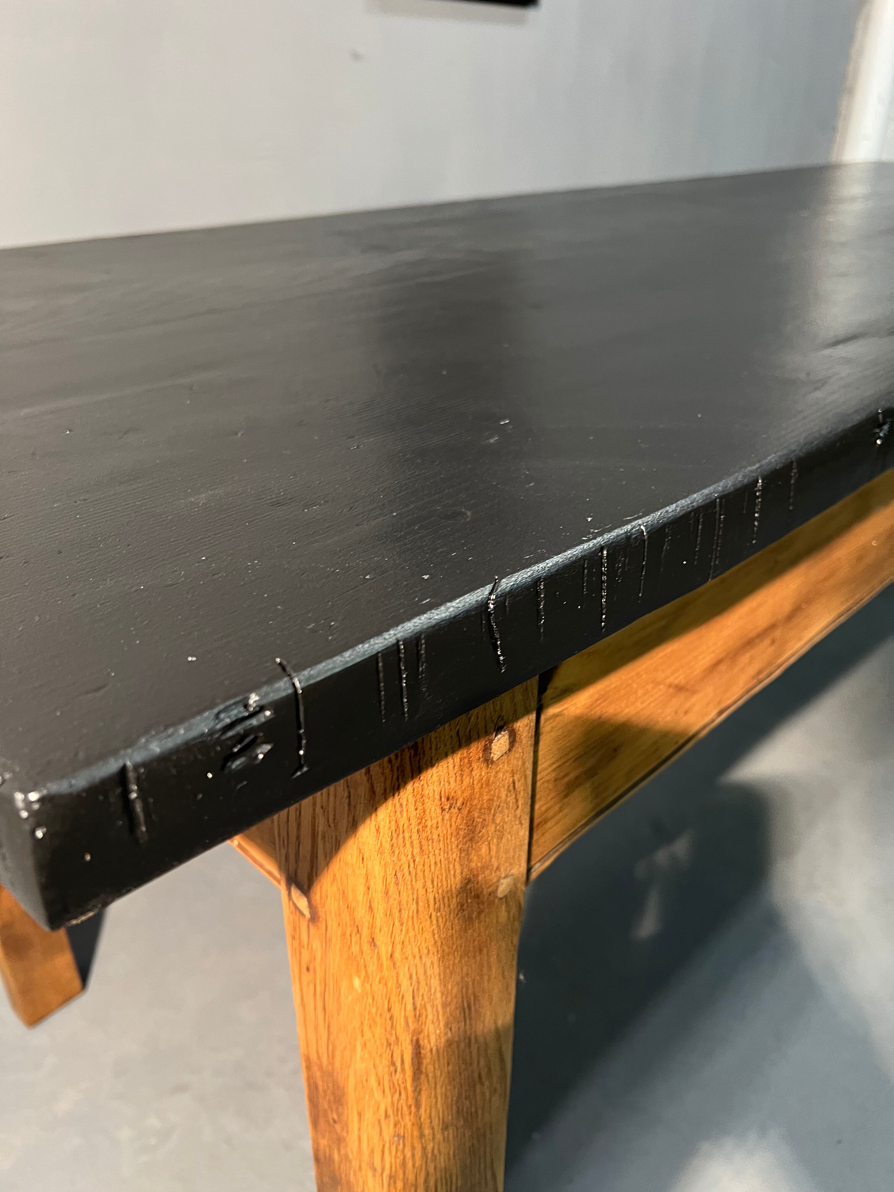 Farmhouse table, black top