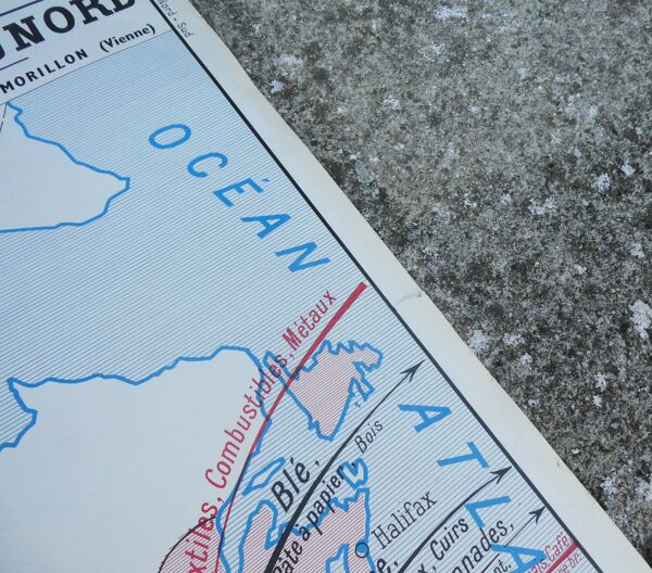 Affiche-carte Scolaire Rossignol : Amérique Du Nord États-Unis / Amérique du sud.