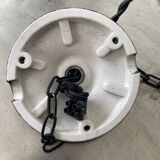 VINTAGE XL ART DECO SEMI-SPHERE SUSPENDED LAMP