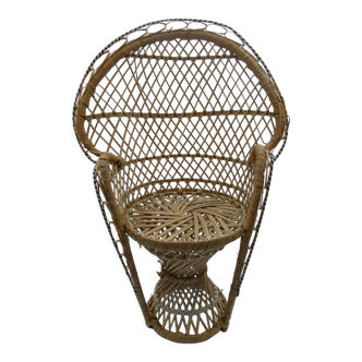 Wicker armchair plant holder