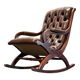 Chesterfield Brown Leather Rocking Chair