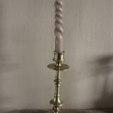 Large brass torch candle holder