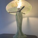 Lampe champignon vintage en pâte de verre