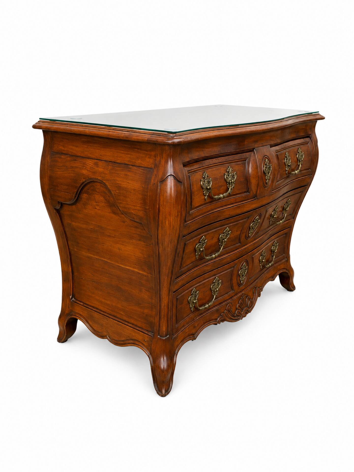 Bordeaux Louis XV Tomb Commode Solid Mahogany and Bronze 18th Century