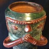 Anthropomorphic vase 68 cm ceramic and wrought iron