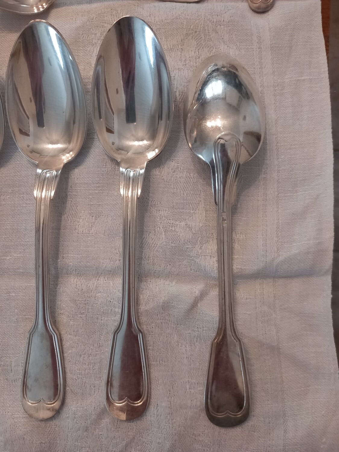 Cutlery set 37 pieces, silver metal