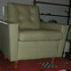 Mid century pistachio-coloured leather lounge chair 1950-60
