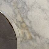 Marble cheese platter and silver metal 1970