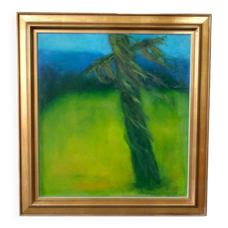 Gladys Pihl, Swedish Modern Composition, 1978, Oil on Canvas, Framed