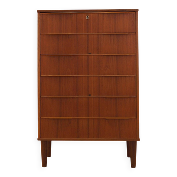 Teak chest of drawers, Danish design, 1970s, made in Denmark