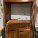 Hi-fi TV storage unit in solid cherry wood