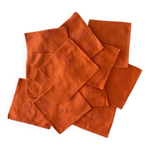 10 serviettes anciennes - coton