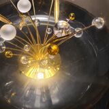 Delux gold and glass lamp desing 1970 to 80 removable with integrated light 68x40cm