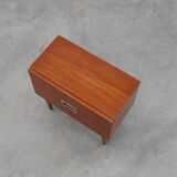 Vintage Nightstand in teak veneer with 2 drawers, Belgium 1950s
