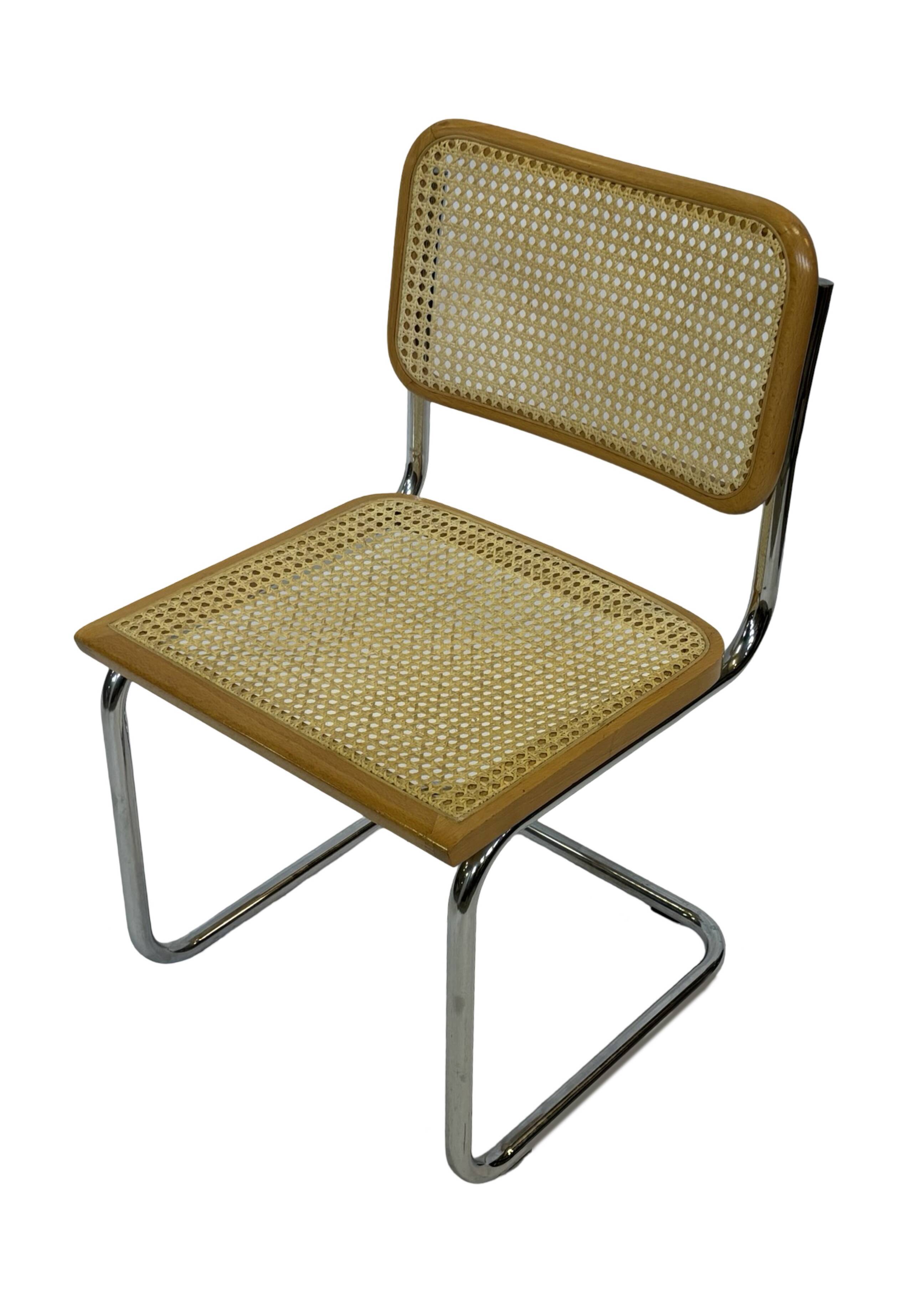 Set of 4 chairs Cesca B32 designed by Marcel Breuer design made in Italy