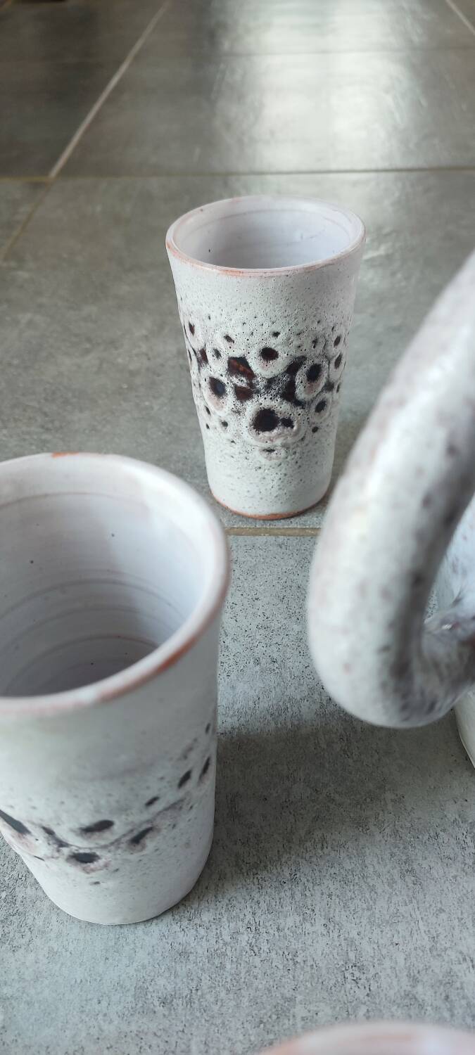 Pierlot 60s enamelled stoneware orangeade service