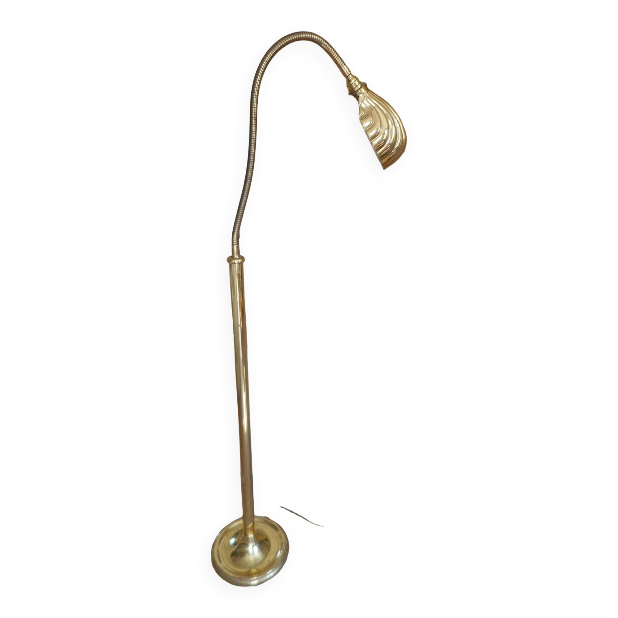 art deco floor lamp in brass shell shape flexible adjustment