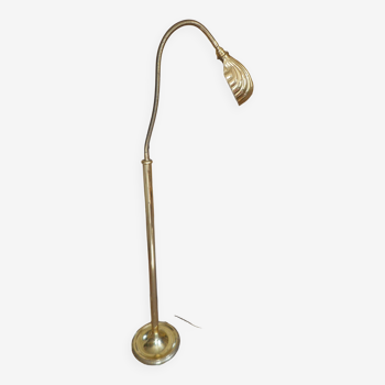 art deco floor lamp in brass shell shape flexible adjustment