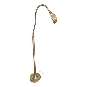 art deco floor lamp in brass shell shape flexible adjustment