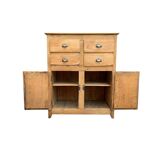 Parisian art deco sideboard in solid raw wood with pyrographed decorations, 1929
