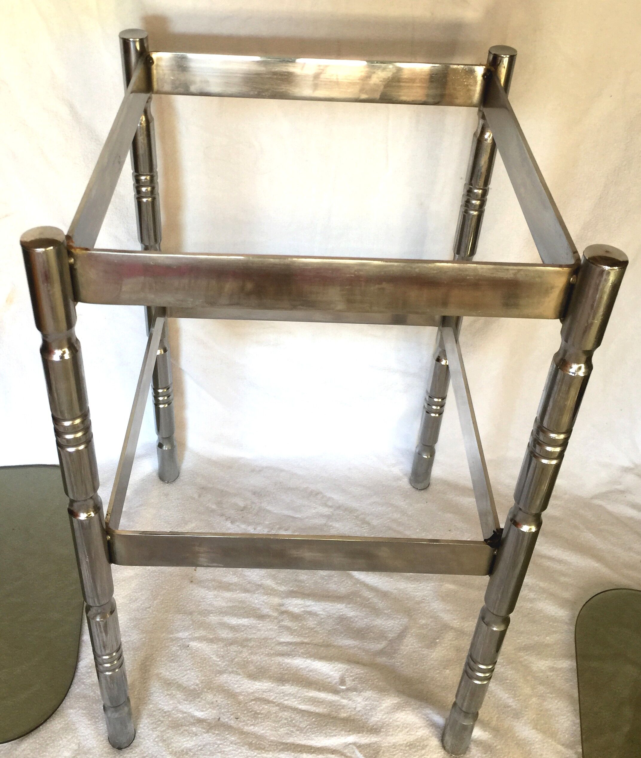 Harness square chrome and smoked glass vintage