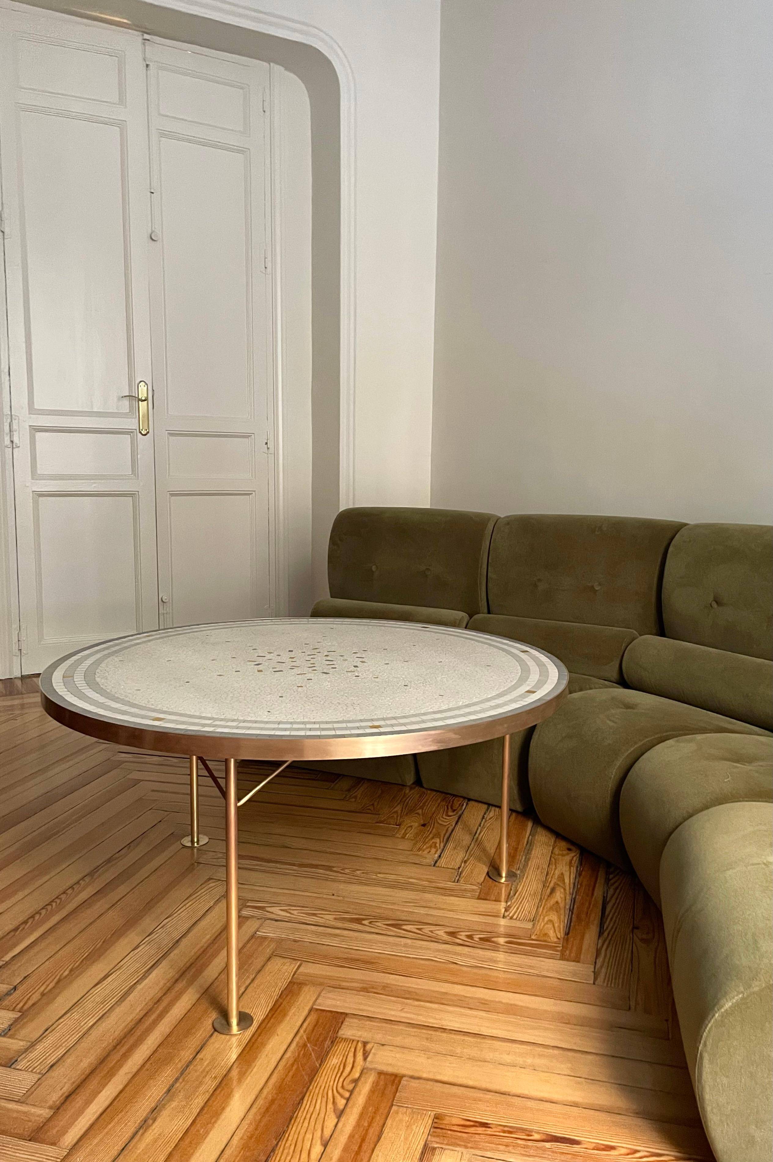 Berthold Müller Mosaic and Brass Table