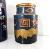 Two small vases, one with dragons and one scroll with peacock