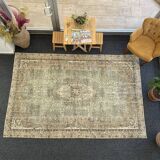 Ivory Turkish Rug 6x9 Beige -Cream Vintage Rug For Living Room -Bedroom Rug -Beige Area Rug MOON.118