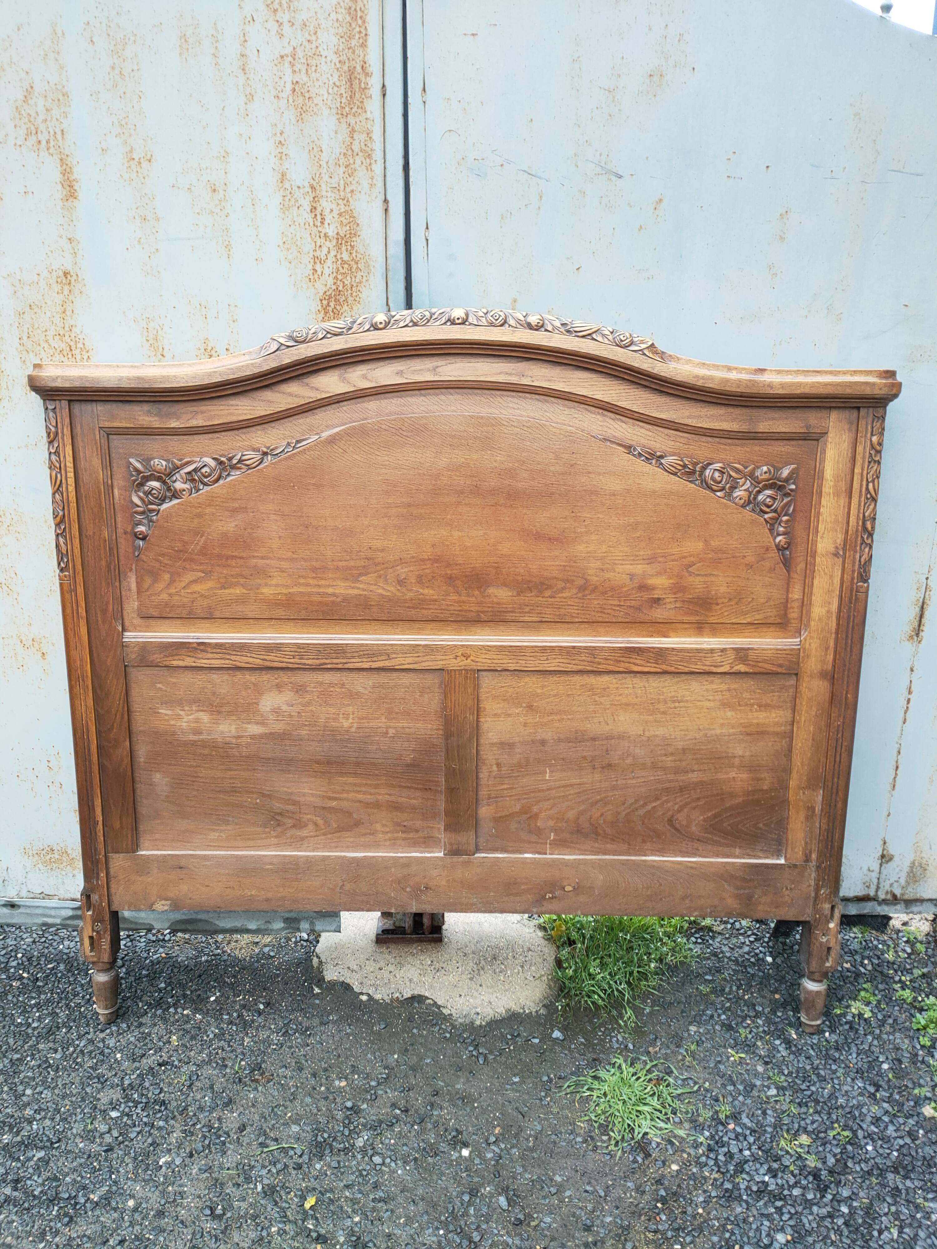 Solid oak headboard, 1930s