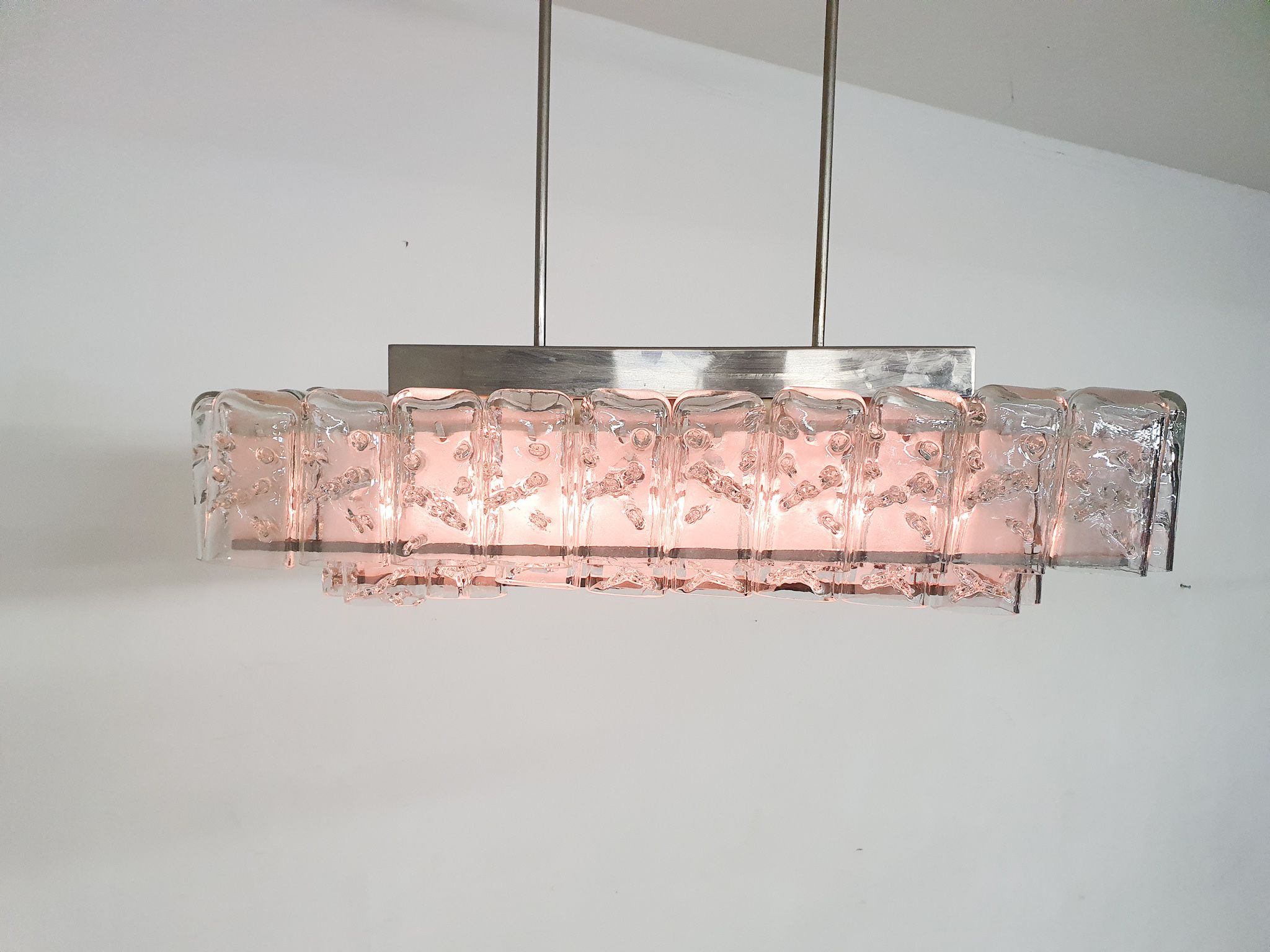 Lustre en verre par Doria, Allemagne années 1960