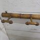 Bamboo wooden coat rack with 4 hooks, 1950s.