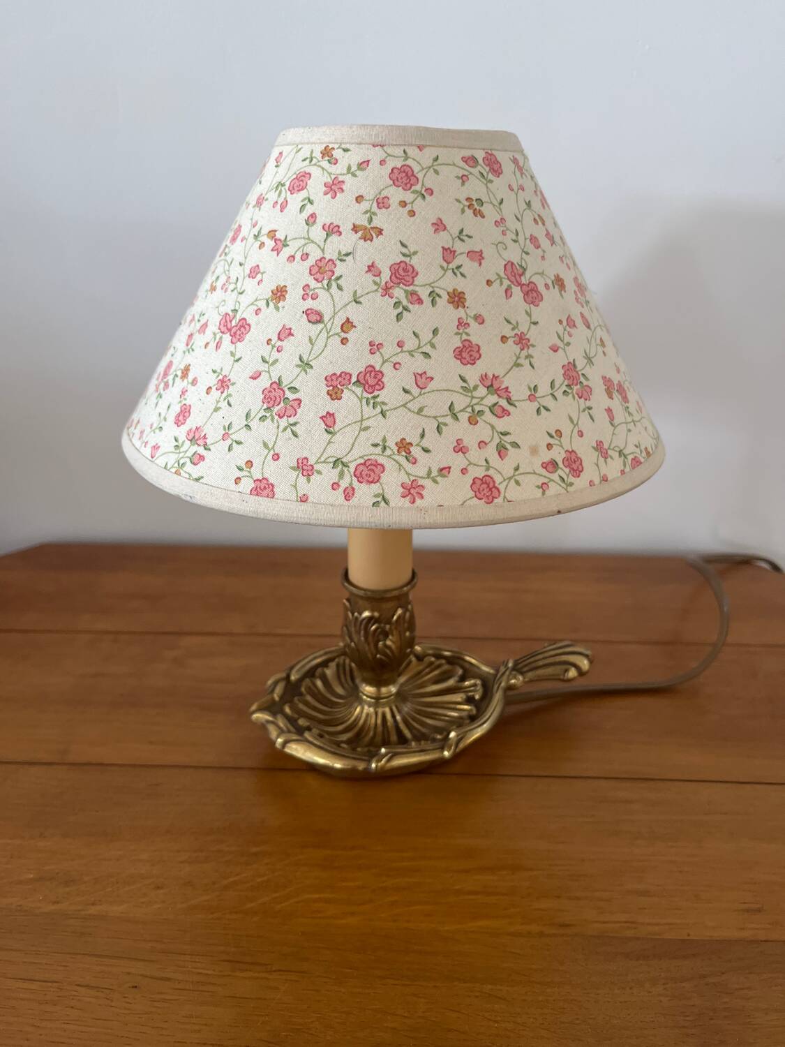 Vintage Brass Candle Bedside Lamp