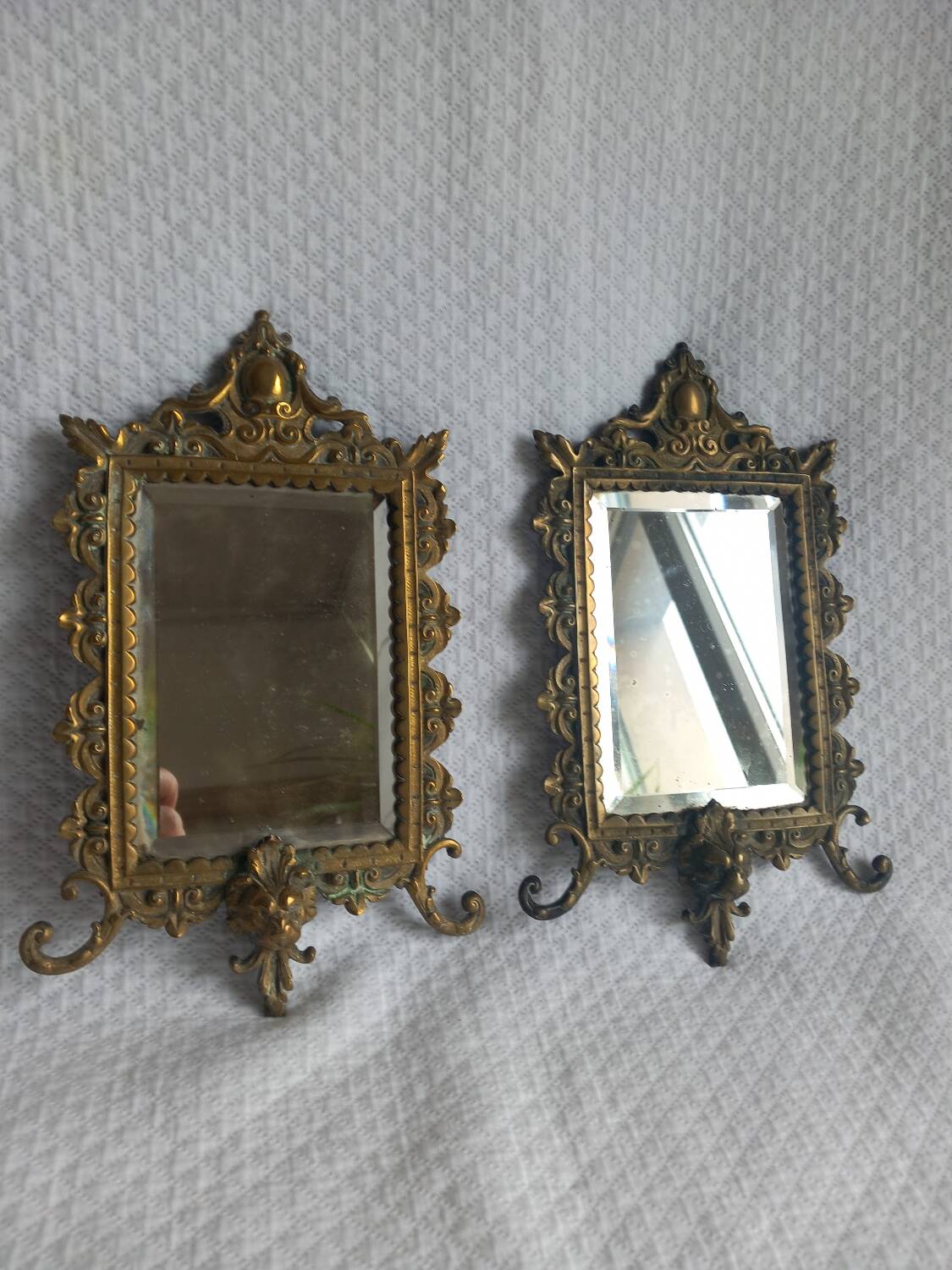 Pair of antique bronze mirrors – Louis XV / Rococo style – 19th century