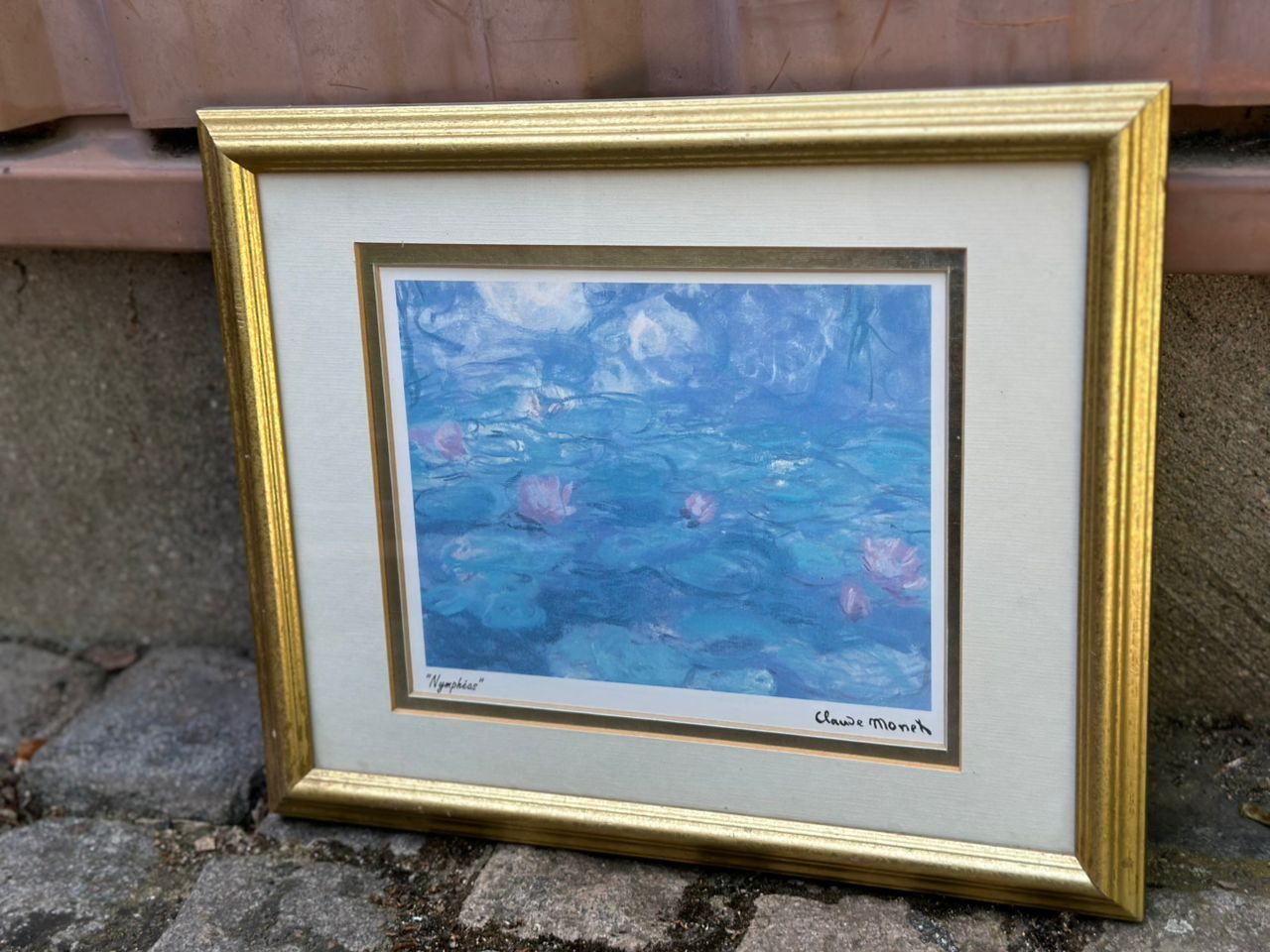 Tableau Claude Monet reproduction les Nymphéas 39x32cm