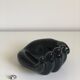 Empty black enamelled hand-shaped ceramic pocket, 1970