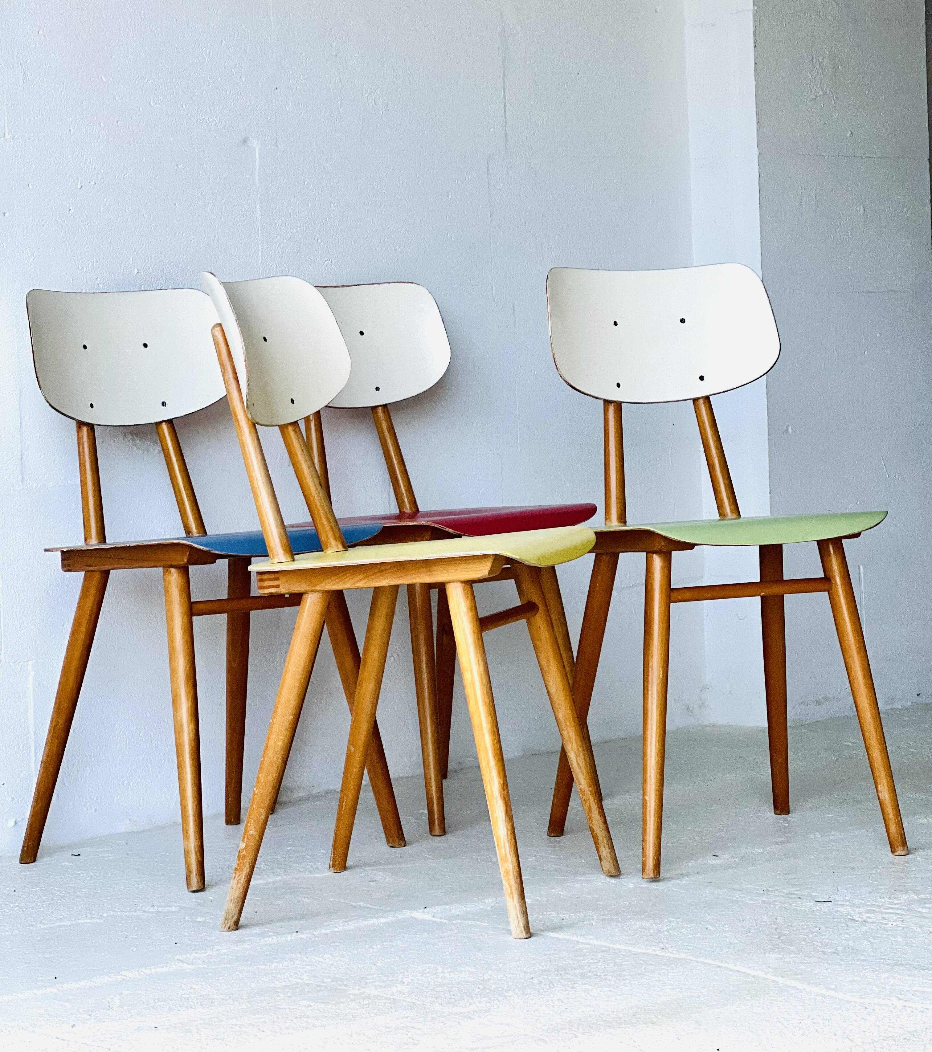 Dining chairs by ton, 1960’