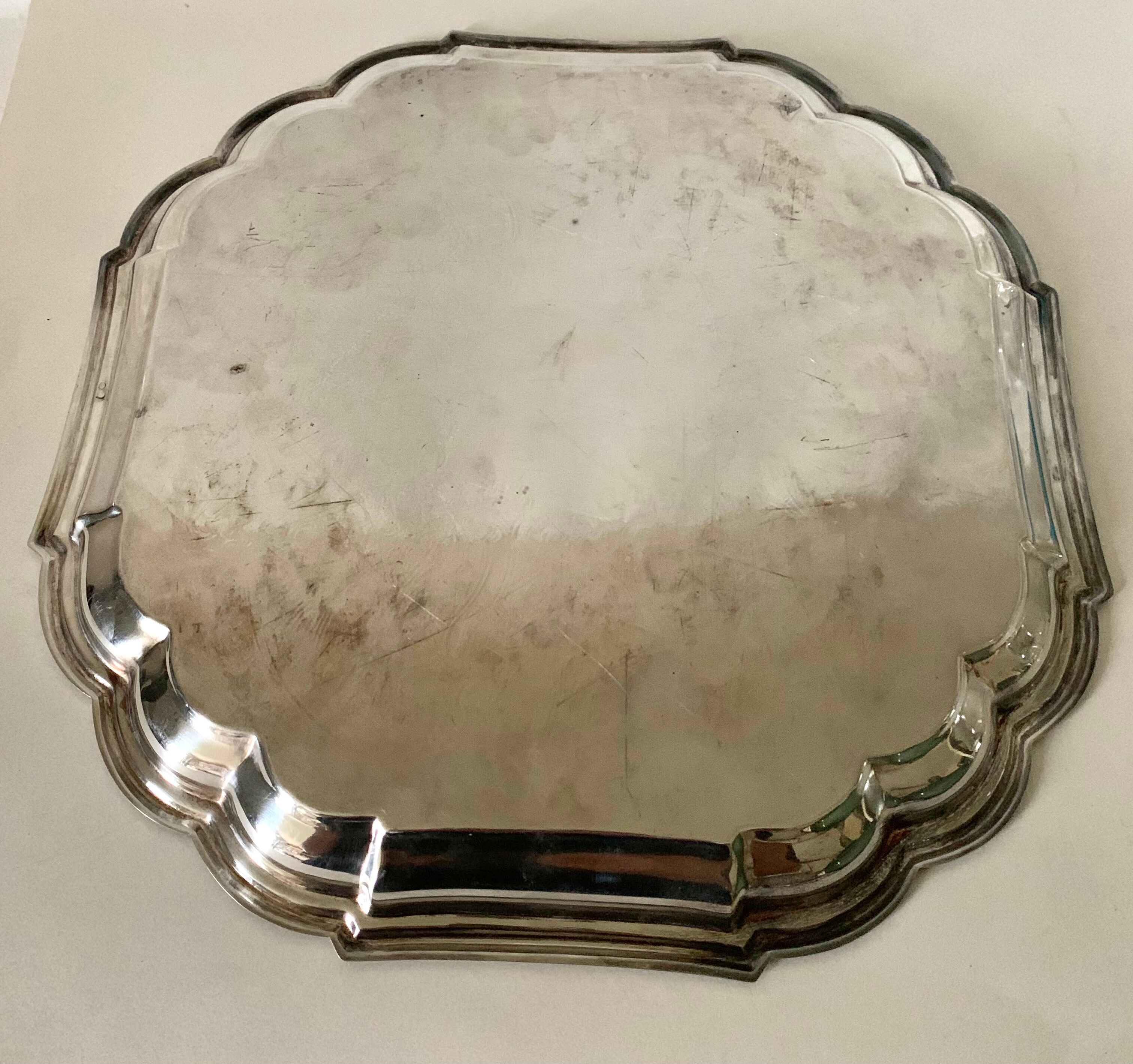 Silver metal tray