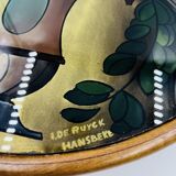 Art Deco painted glass pie dish