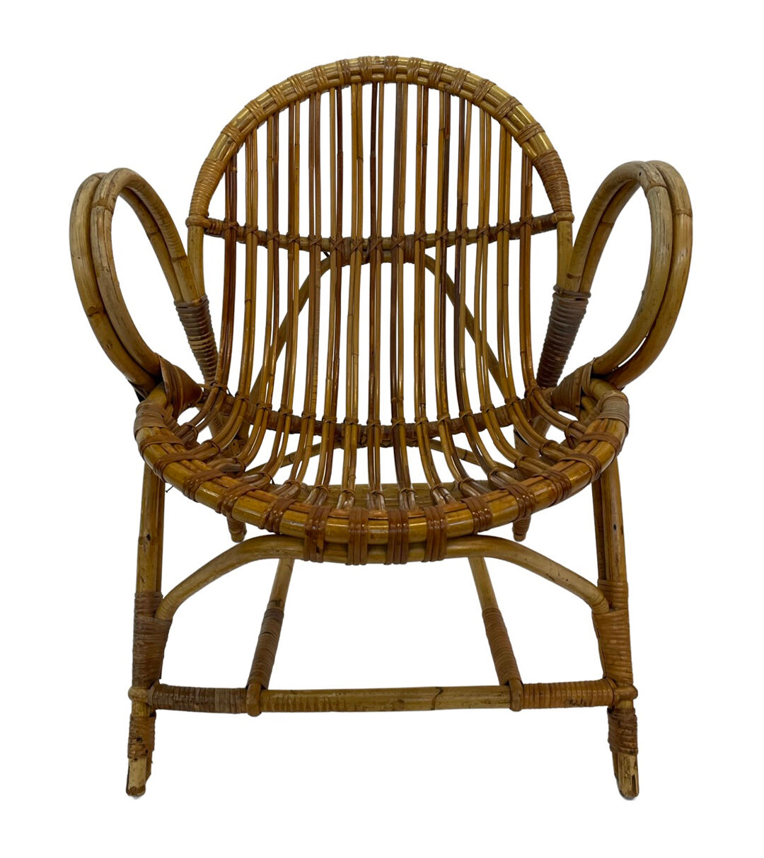 Fauteuil en rotin par Dirk van Sliedregt Rohe Noordwolde 1960 aux Pays-Bas