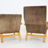1970s Pair of Yngve Ekström "Contino" Leather Armachair,Sweden