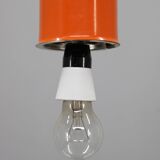 1970s Czechoslovak mid-century orange opaline glass pendant lamp