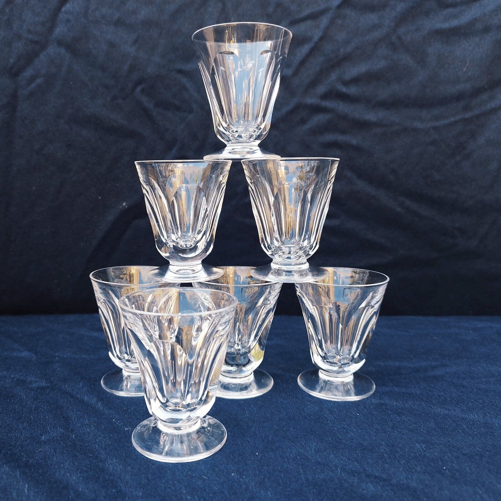 7 verres apéritif  facettes style Harcourt