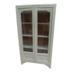 Renovated Art Deco display cabinet in grey-green.